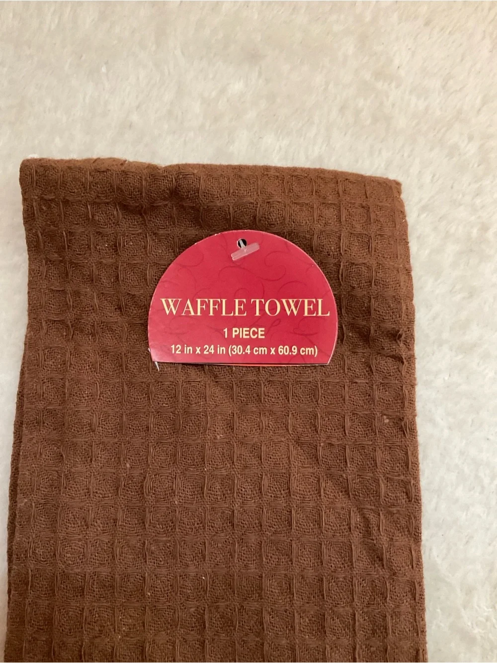 Waffle Weave Pumpkin Embroidered Kitchen Towel - Brown